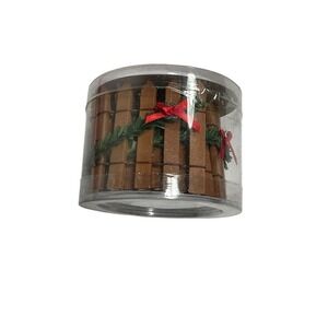 holiday time BROWN PICKET FENCE arts crafts 23.25 inches 2 inches tall